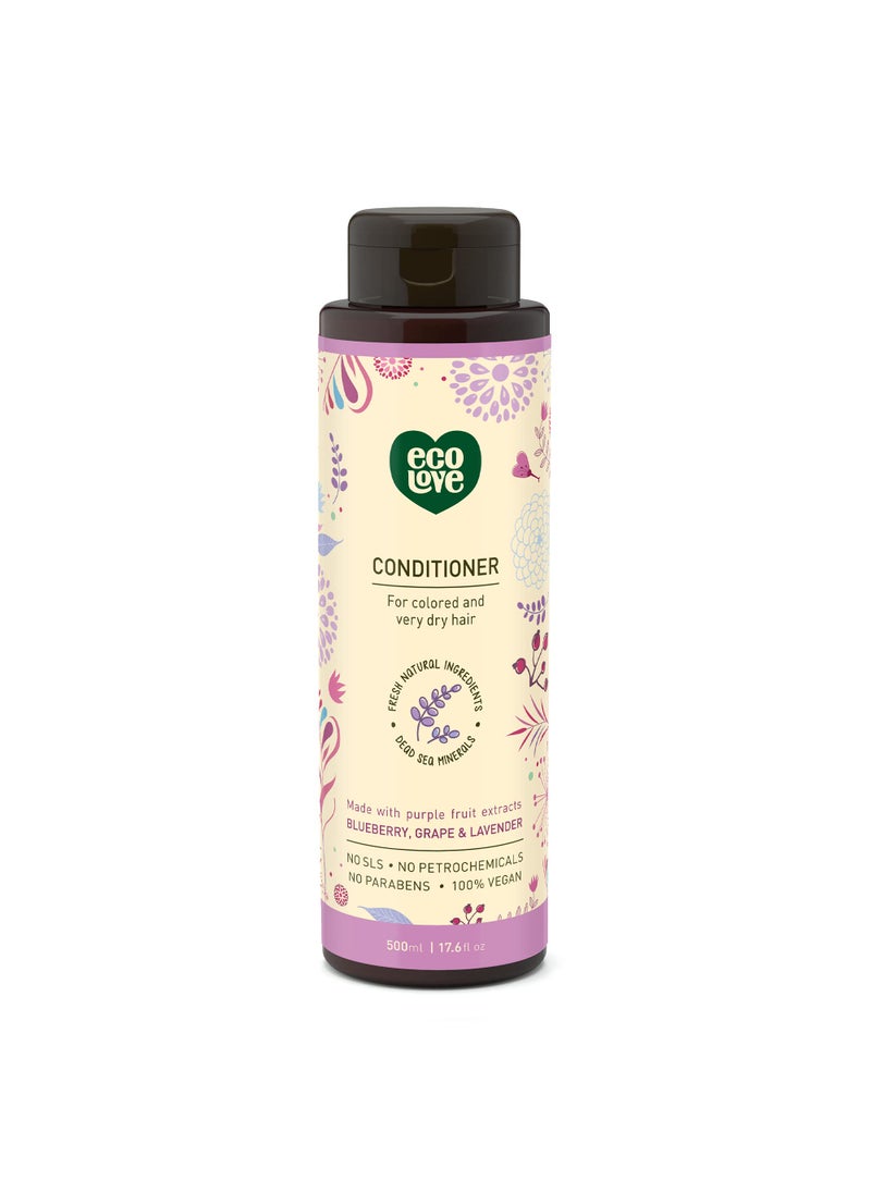 ecoLove - ecoLove - Natural Conditioner for Dry Damaged Hair and Color Treated Hair - With Natural Lavender Extract - No SLS or Parabens - Vegan and Cruelty-Free, 17.6 oz. - Image 1