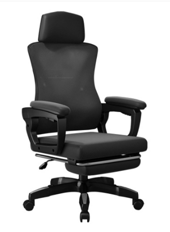 Ergonomic Office Chair, Height and Backrest Adjustable Desk Chair with Lumbar Support and Footrest for Work, Study and Gaming, Swivel Computer Chair for Home Office (Z1-Black)