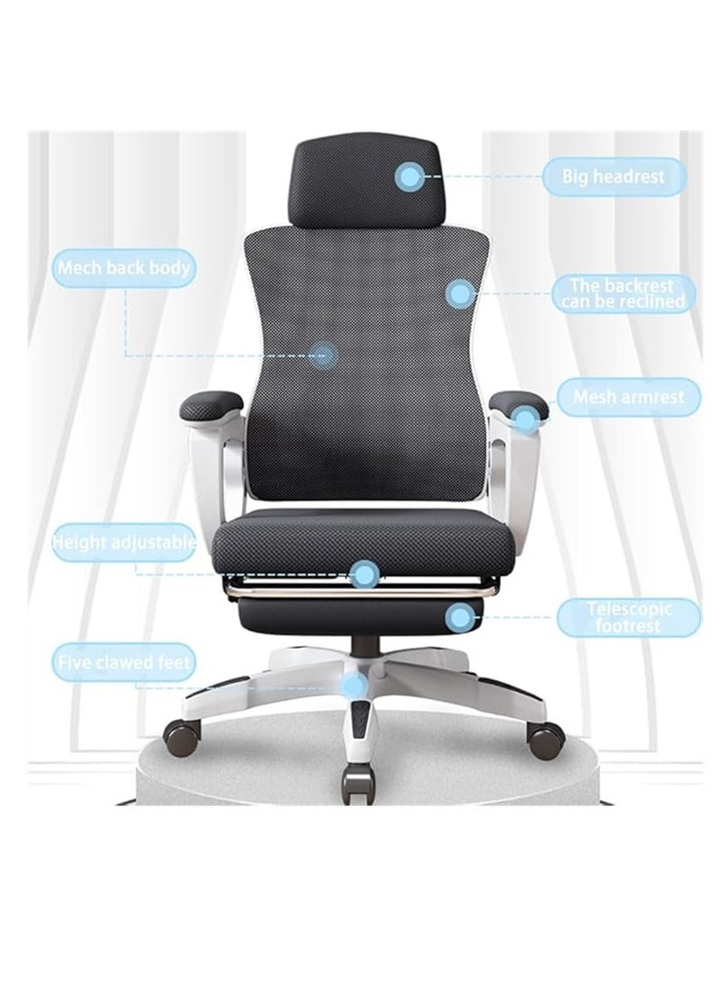 Generic Ergonomic Office Chair, Height and Backrest Adjustable Desk Chair with Lumbar Support and Footrest for Work, Study and Gaming, Swivel Computer Chair for Home Office (Z1-Black)  - Image 4