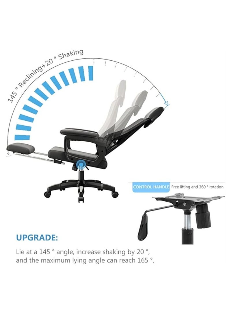 Generic Ergonomic Office Chair, Height and Backrest Adjustable Desk Chair with Lumbar Support and Footrest for Work, Study and Gaming, Swivel Computer Chair for Home Office (Z1-Black)  - Image 5