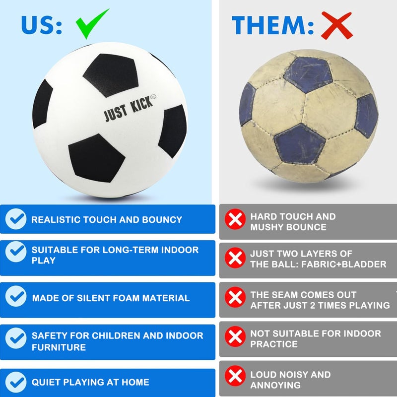 SRG Silent Foam Soccer Ball Size 5 â€“ Indoor Soft Soccer Training Ball, Quiet Lightweight Foam Ball for Dribbling & Footwork Practice, Noise-Free House Ball Gift in Premium Box - Image 4