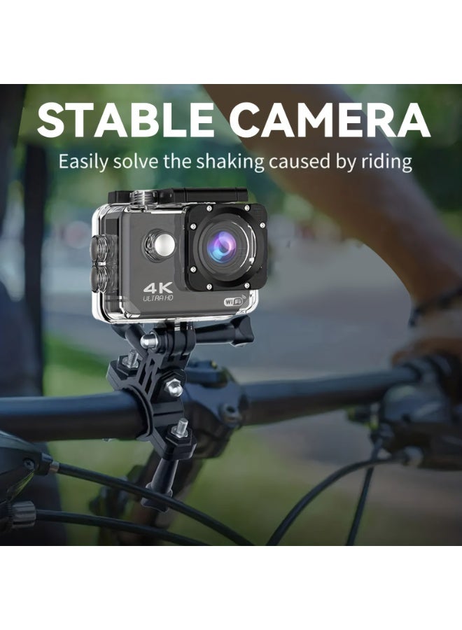 general Helmet camera, compact camera, 360-degree panoramic camera, 4K action camera, 1080P action camera (with waterproof housing), mini smart HD waterproof outdoor camera (black, with 32GB memory card). - Image 2