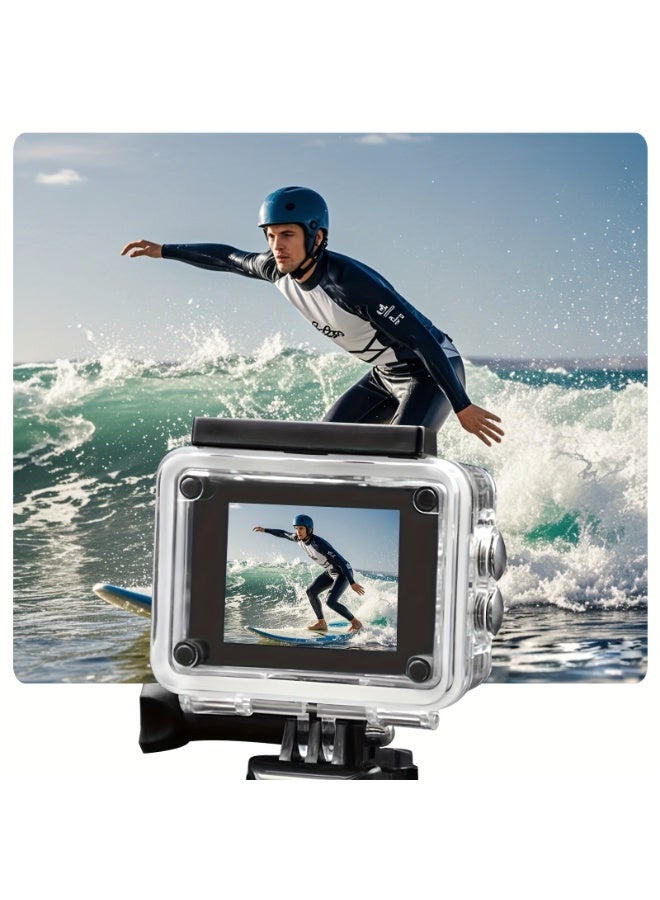 general Helmet camera, compact camera, 360-degree panoramic camera, 4K action camera, 1080P action camera (with waterproof housing), mini smart HD waterproof outdoor camera (black, with 32GB memory card). - Image 4