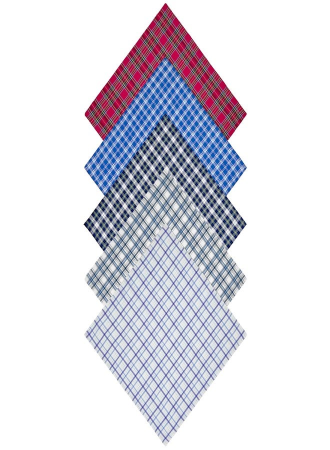 ZGZUN Men's Handkerchiefs Handkerchief for Men Classic Assorted 16 Inch Large Mens Pocket Square Hankies Gents Hankerchieves with Check - Image 1