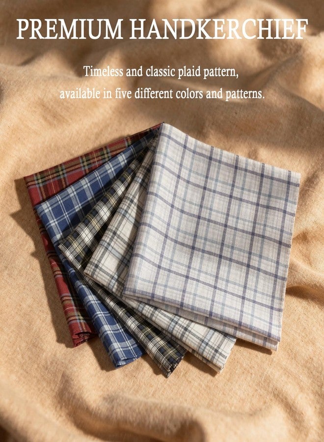 ZGZUN Men's Handkerchiefs Handkerchief for Men Classic Assorted 16 Inch Large Mens Pocket Square Hankies Gents Hankerchieves with Check - Image 2