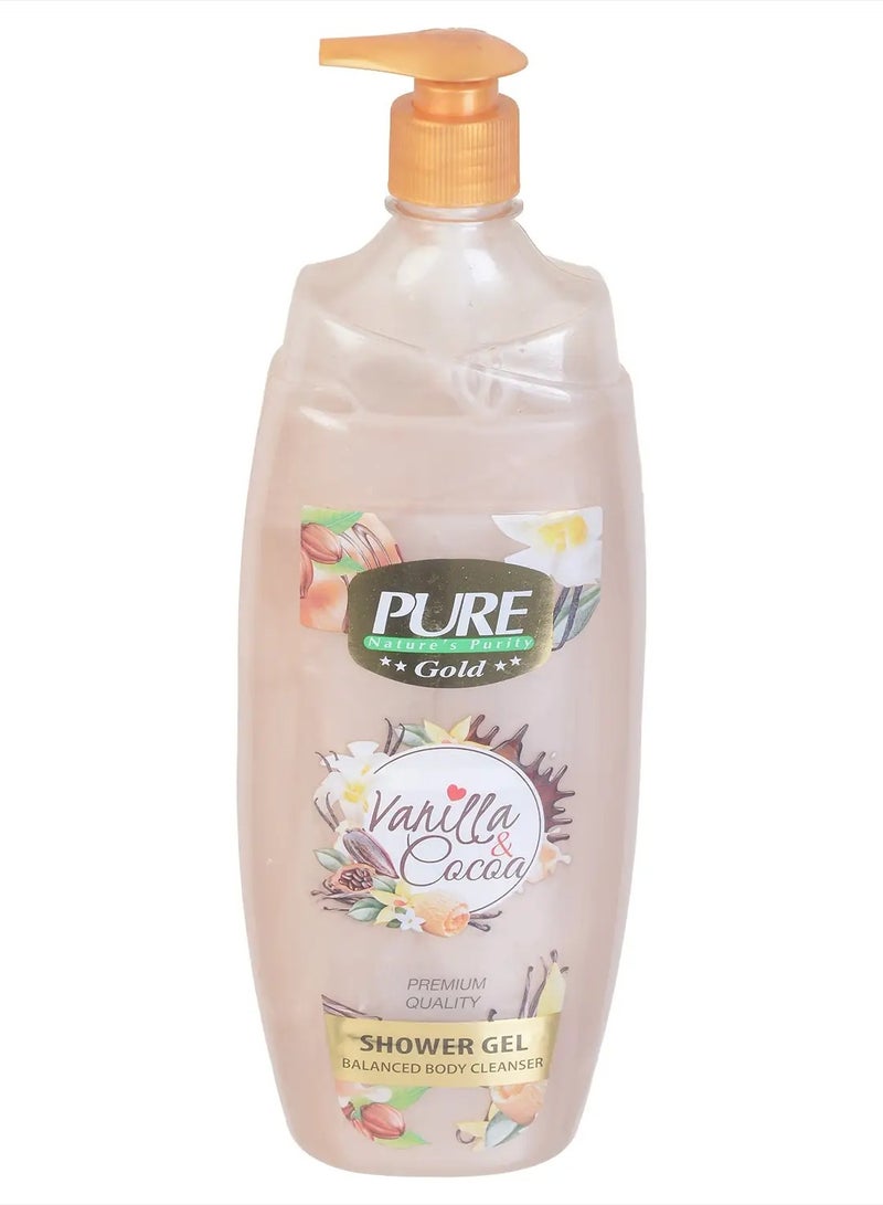 PURE Shower Gel Balanced Body Cleanser With Vanilla Cocoa 1000 g - Image 1