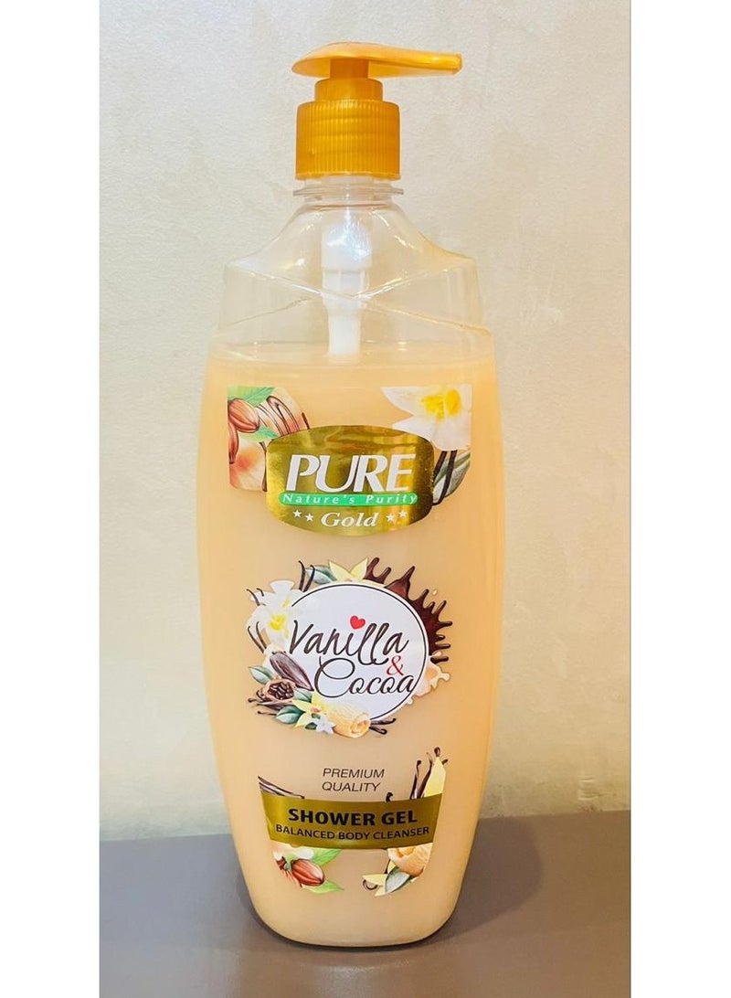 PURE Shower Gel Balanced Body Cleanser With Vanilla Cocoa 1000 g - Image 2