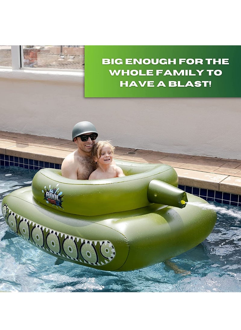 Arabest - Tank Inflatable for Pool Party Toys,Float Pool Floaties Tank Sprinkling Toy with Squirt Gun for Kids Adult,Float Tank Battle Rafts Inflatable Toy for Summer Pool Party Water Play Pool Games - Image 1