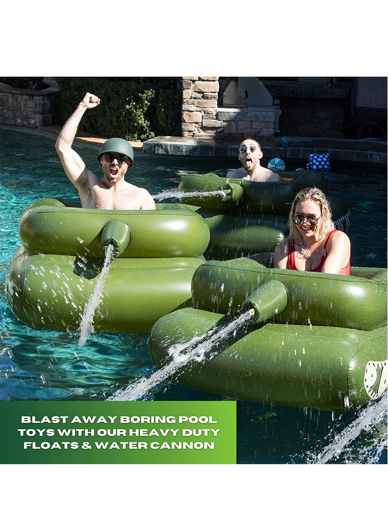Arabest - Tank Inflatable for Pool Party Toys,Float Pool Floaties Tank Sprinkling Toy with Squirt Gun for Kids Adult,Float Tank Battle Rafts Inflatable Toy for Summer Pool Party Water Play Pool Games - Image 1