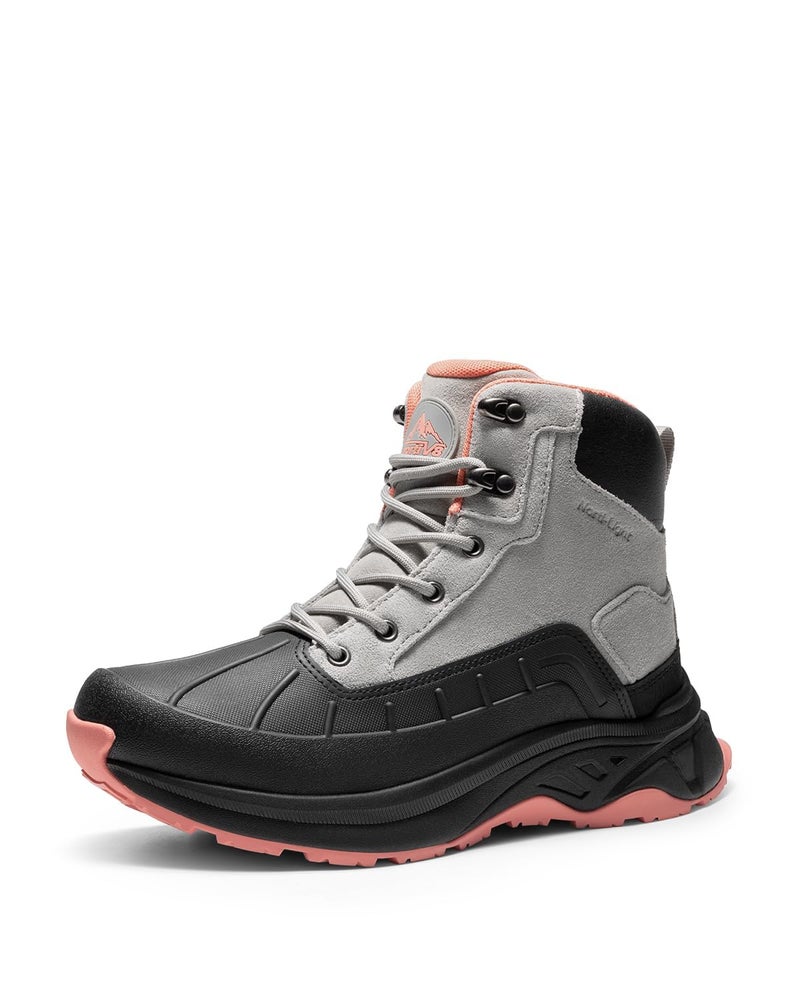 NORTIV 8 Women's Waterproof Hiking Boots Outdoor Trekking Camping Trail Hiking Boots,Size 9.5,Light Grey/Pink,SNHB2312W - Image 1