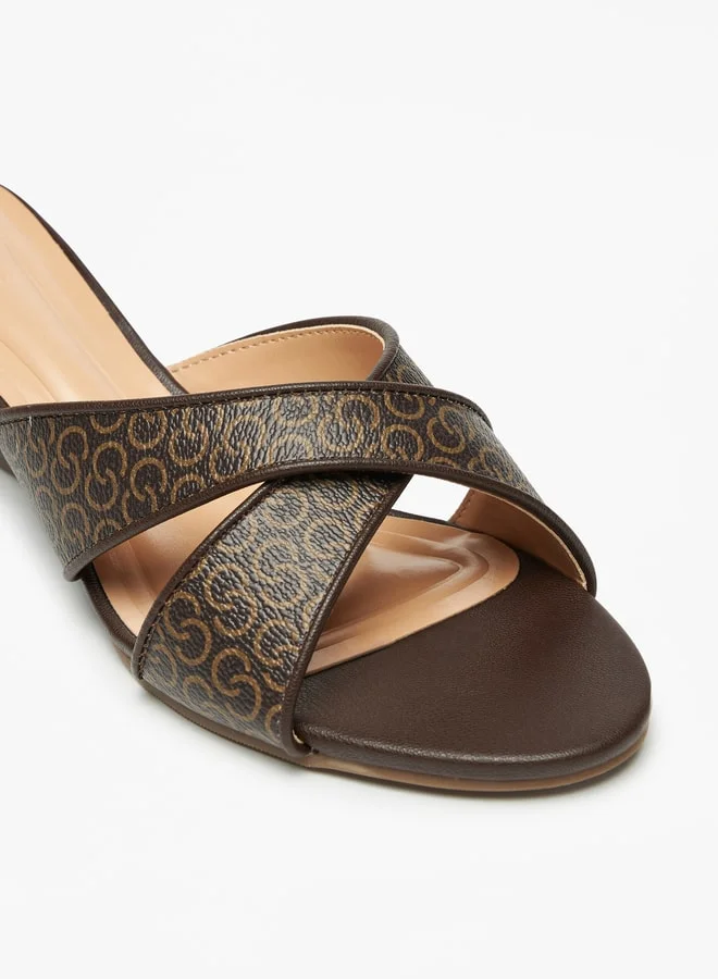 Celeste Women's Cross Strap Slip-On Sandals with Wedge Heels