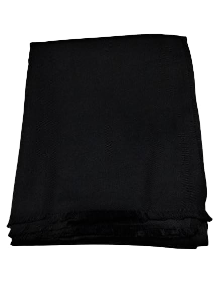 CHANDRAVATI Men's Woolen Plain BLACK Lohi/Shawl, PURE BLACK COLOR - Image 4