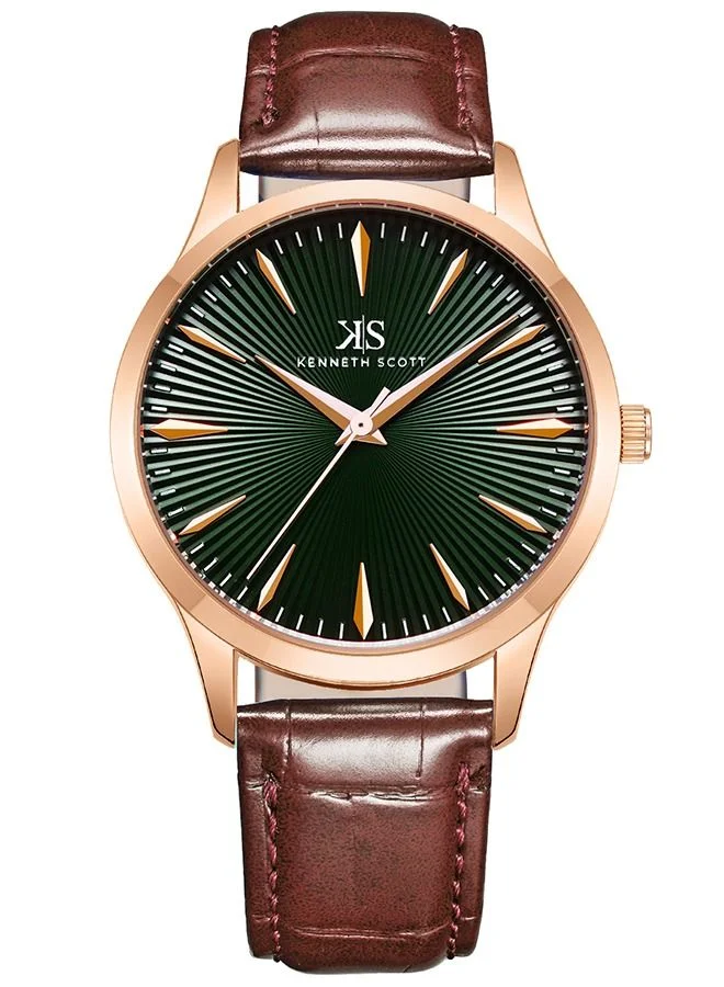 KENNETH SCOTT Kenneth Scott Men's Green Dial Analog Watch - K22016-RLDB