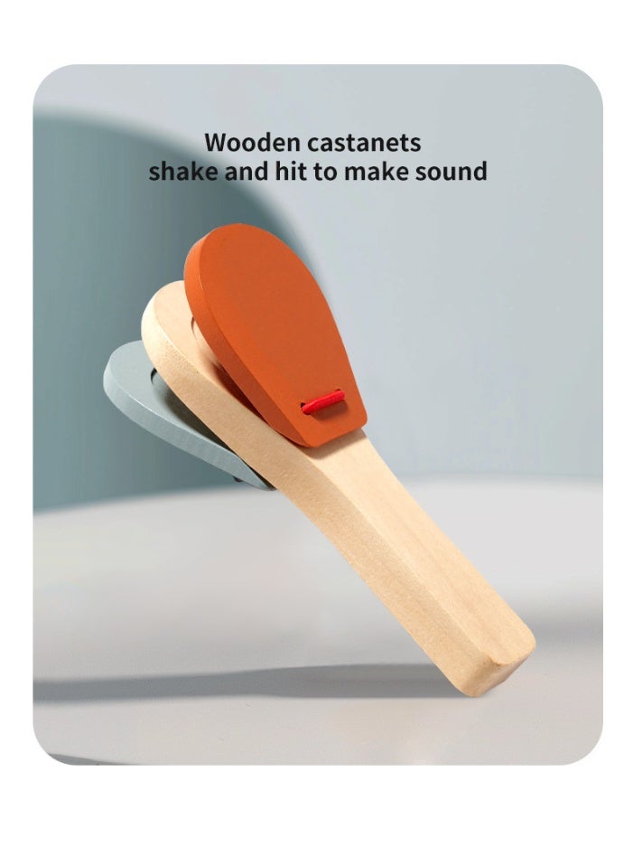 فتيرلي مجموعة 5 قطعة خشبية للطفل الراتل ، لعبة الموسيقى الرضع ، لعبة التنمية الحسية للتعليم المبكر للأطفال الصغار - Image 4