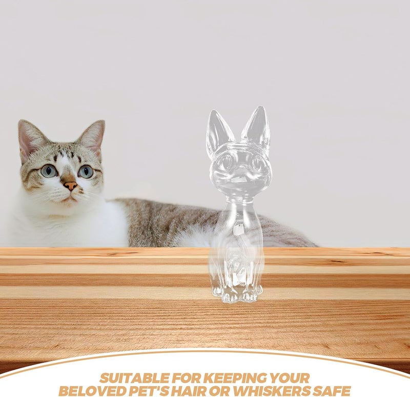 Pet Hair Keepsake Jar with Cat Whiskers and Dog Hair Collection Glass Memorial Storage Bottle for Pet Beard Keepsake - Image 2