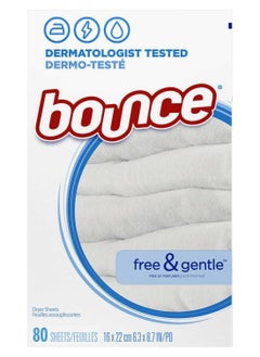 Bounce Free and Gentle Fabric Softener Dryer Sheets, 80 Count  - Image 1