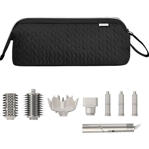KarSyon Shark Flex Style Case for Dyson Airwrap Hair Dryer Brush Revlon Hair Tools Travel Bag Carrying Case Flat Curling Iron Organizer (Black) - Image 1