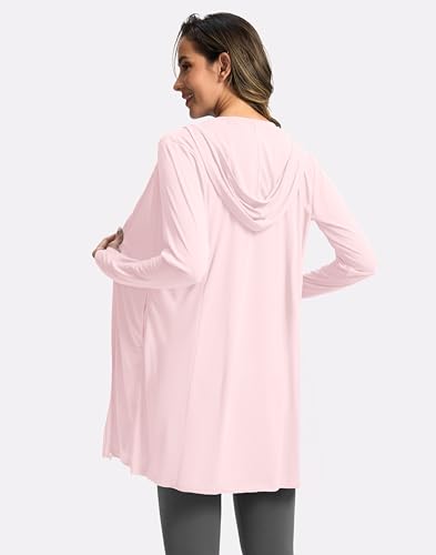 Soothfeel Women's UPF 50+ Swim Cover Up Sun Protection Hoodie SPF Lightweight Jacket Long Sleeve Beach Cover Ups for Women (cornus_Pink,L) - Image 2