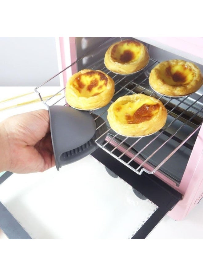 قفازات فرن صغيرة من السيليكون، قطعتان - قفازات خبز مقاومة للحرارة ومقابض للضغط، حاملات مقابض ساخنة مانعة للانزلاق للميكروويف والمطبخ (متعددة الألوان) - Image 3