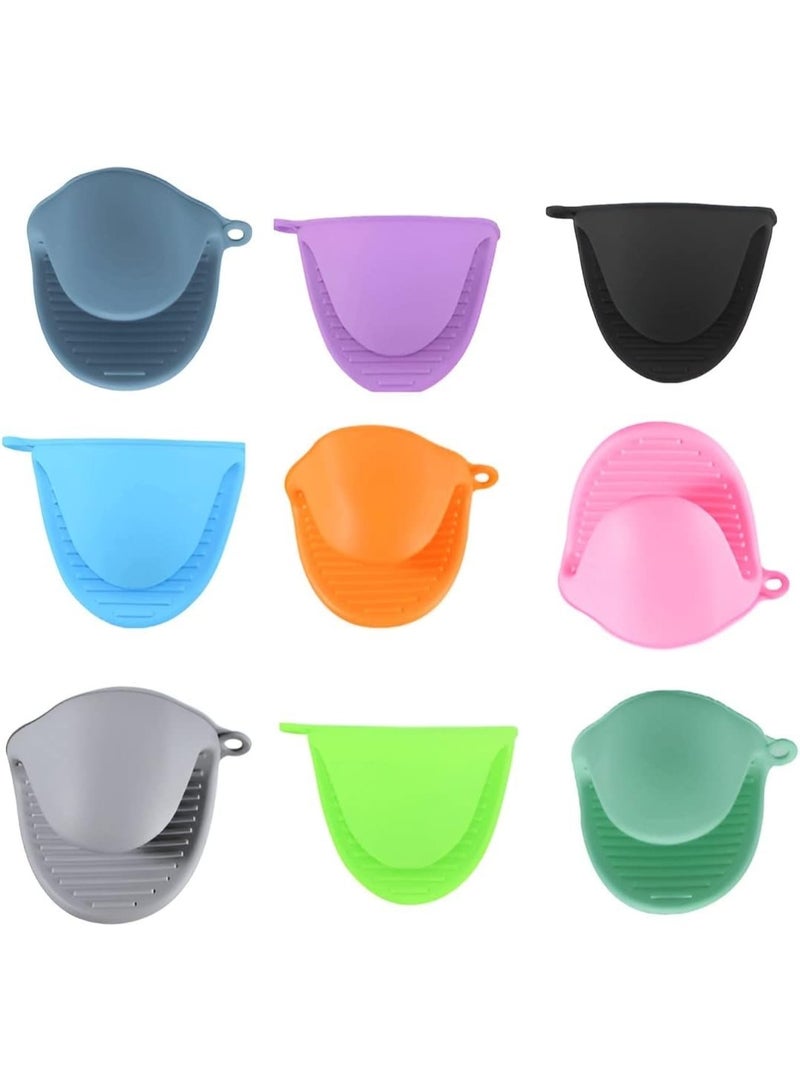 قفازات فرن صغيرة من السيليكون، قطعتان - قفازات خبز مقاومة للحرارة ومقابض للضغط، حاملات مقابض ساخنة مانعة للانزلاق للميكروويف والمطبخ (متعددة الألوان) - Image 5