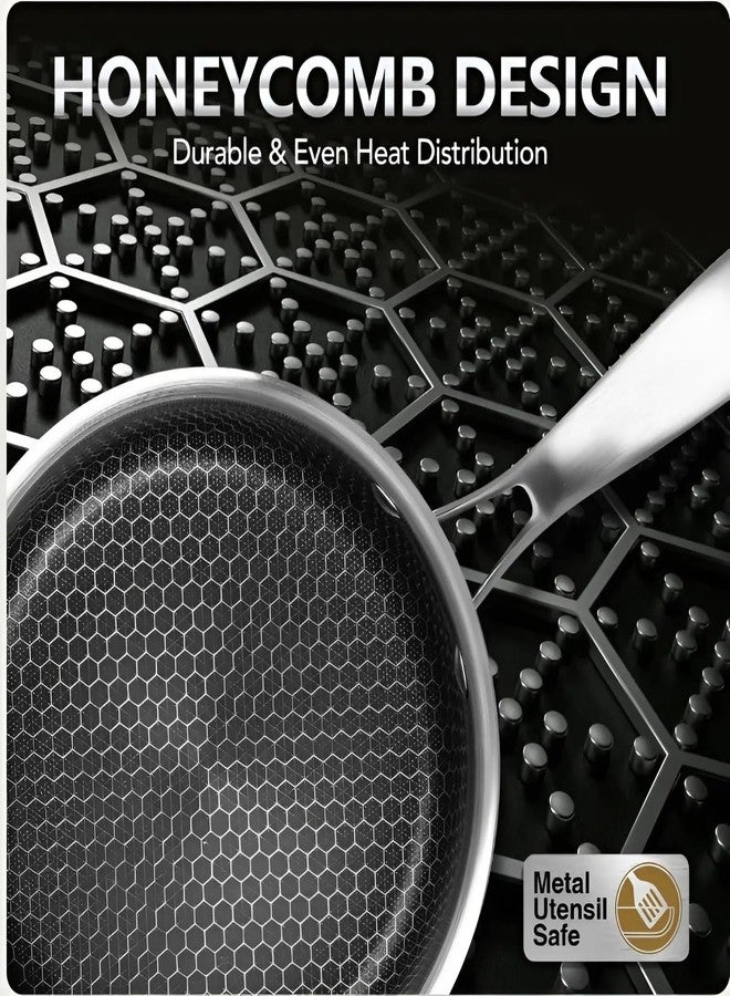 DHAVAL Kavid Premium 304 Stainless Steel Non-Stick Frying Pan – Durable Scratch-Resistant Skillet, PFOA-Free Coating, Induction Compatible, Oven & Dishwasher Safe, Cool-Touch Ergonomic Handle (20CM) - Image 5