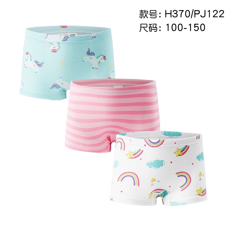 Girls 100% Cotton Cartoon Print Boyshorts