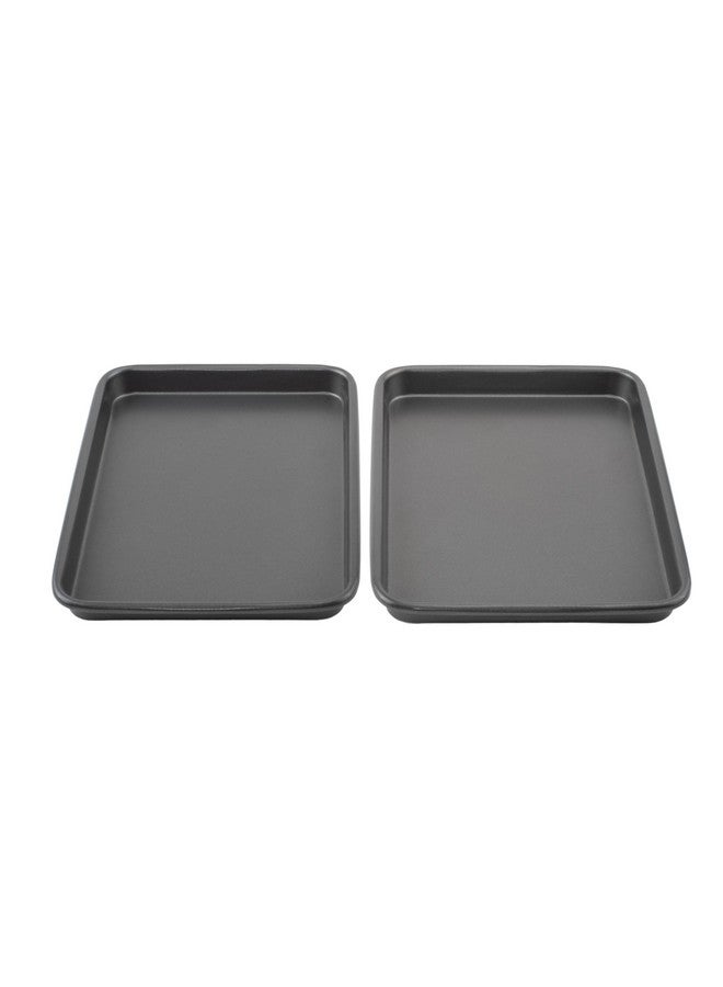 GoodCook Everyday Set of 2 Nonstick Steel 9" x 6.2" Toaster Oven Mini Baking Sheets, Gray - Image 1