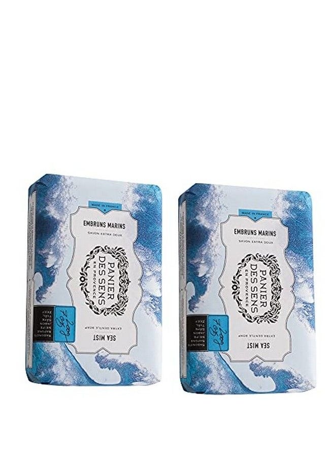 PANIER DES SENS Shea Butter Natural Bar Soap Sea Mist Bath & Body Soap Bars Made In France 95% Natural 2 Bars 7Oz/200G Each  - Image 1