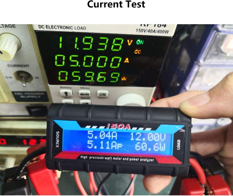 Abletop 150A Watt Meter Power Analyzer High Precision RC with Digital LCD Screen for Voltage (V) Current(A) Power(W) Charge(Ah) and Energy (Wh) Measurement - Image 4