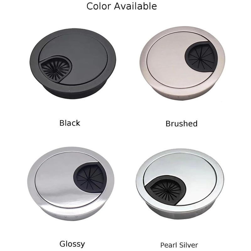 Pearl Silver 53MM Cable Grommet 15 Pack Wire Hole Cover for Desk Cable Management - Image 3