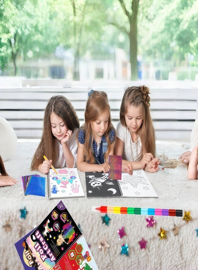مجموعة أدوات فنية للأطفال من عمر 4-8 و9-12 سنة، تتضمن نقشًا على ورق معدني، وأنشطة إبداعية سهلة التحضير، وألعاب سفر، ومستلزمات حرفية، ومجموعات أميرات، ونقشًا على ورق معدني، وفن خدش للأطفال، وهدايا عيد ميلاد للبنات والأولاد من عمر 4 و5 و6 و7 و8 سنوات. - Image 4