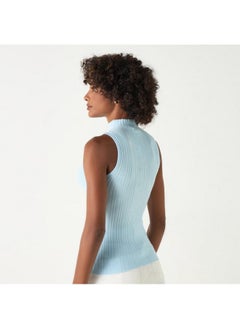 2Xtremz 2Xtremz Ribbed Sleeveless Sweater with High Neck  - Image 3