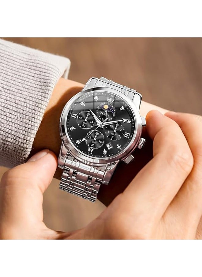 OLEVS OLEVS Mens Automatic Watches Self Winding Diamond Luxury Dress Wrist Watch Stainless Steel Waterpro of Men Wrist Watch  - Image 3