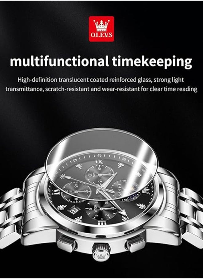 OLEVS OLEVS Mens Automatic Watches Self Winding Diamond Luxury Dress Wrist Watch Stainless Steel Waterpro of Men Wrist Watch  - Image 4