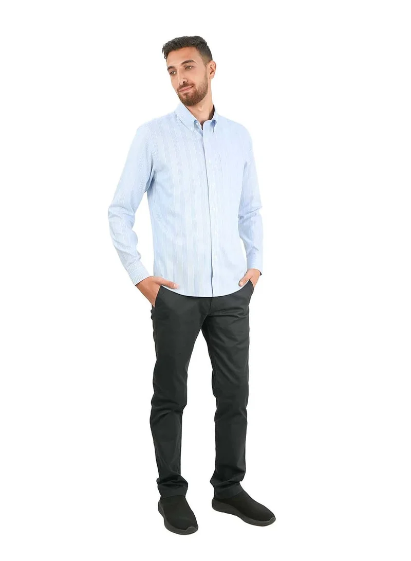 جيوردانو قميص أكسفورد قطني بأكمام طويلة مقاوم للتجاعيد للرجال