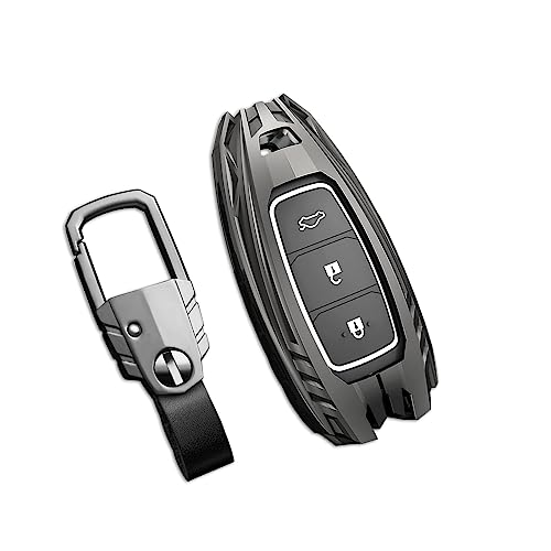 SLAKNOK for Hyundai Key Fob Cover with Keychain,Stylish and Durable Zinc Alloy Protection Key Case Compatible with 2019 2020 2021 2022 2023 Elantra Palisade Kona Santa Remote Key shell Accessories - Image 1