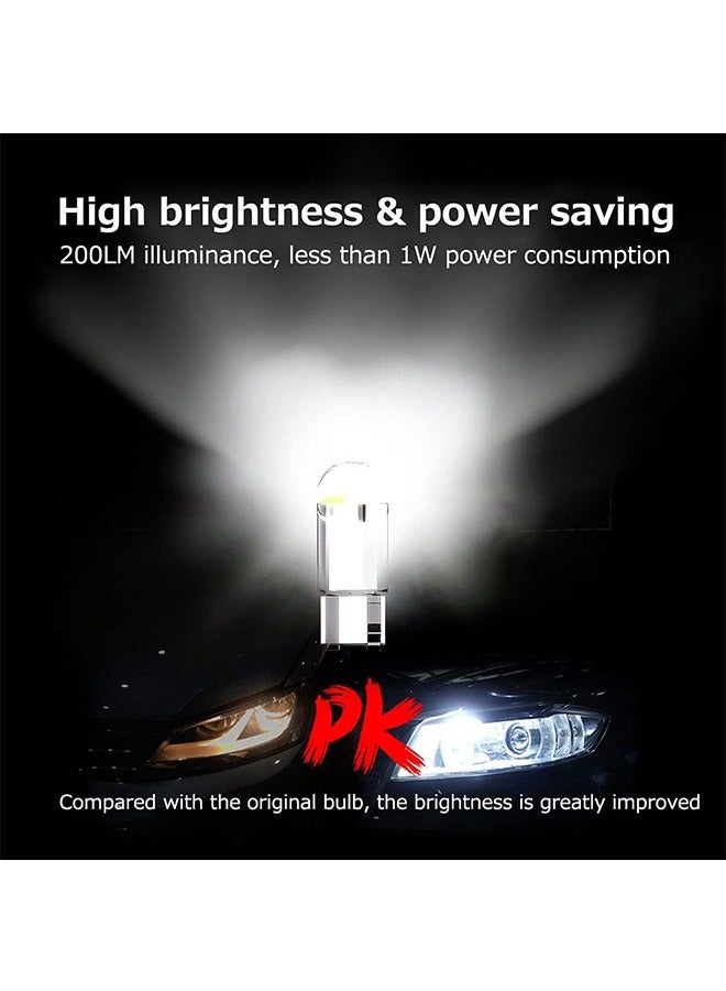 20 قطعة مصابيح LED بيضاء وأصفر، 6000K 68 2825 W5W T10 مصابيح بديلة إسفين LED COB، مصابيح صغيرة لأضواء لوحة الترخيص، مصابيح موضع السيارة، ضوء الخريطة - Image 4