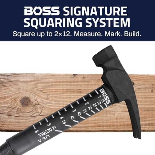 Boss Hammer 18 oz Premium 4340 American Steel Rip Claw Hammer ShockAbsorbing PolyFiberglass Handle NoSlip Grip Cerakote Finish Milled Face Made in USA BH18STPFM - Image 3