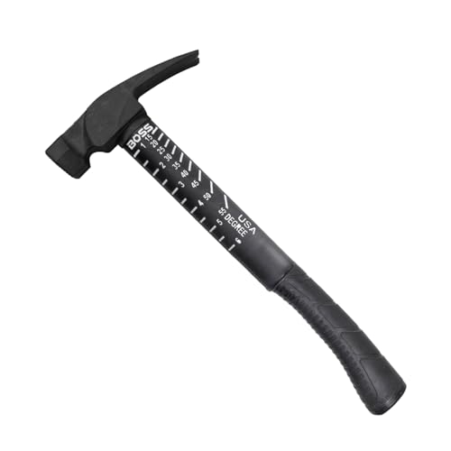 Boss Hammer 18 oz Premium 4340 American Steel Rip Claw Hammer ShockAbsorbing PolyFiberglass Handle NoSlip Grip Cerakote Finish Milled Face Made in USA BH18STPFM - Image 1