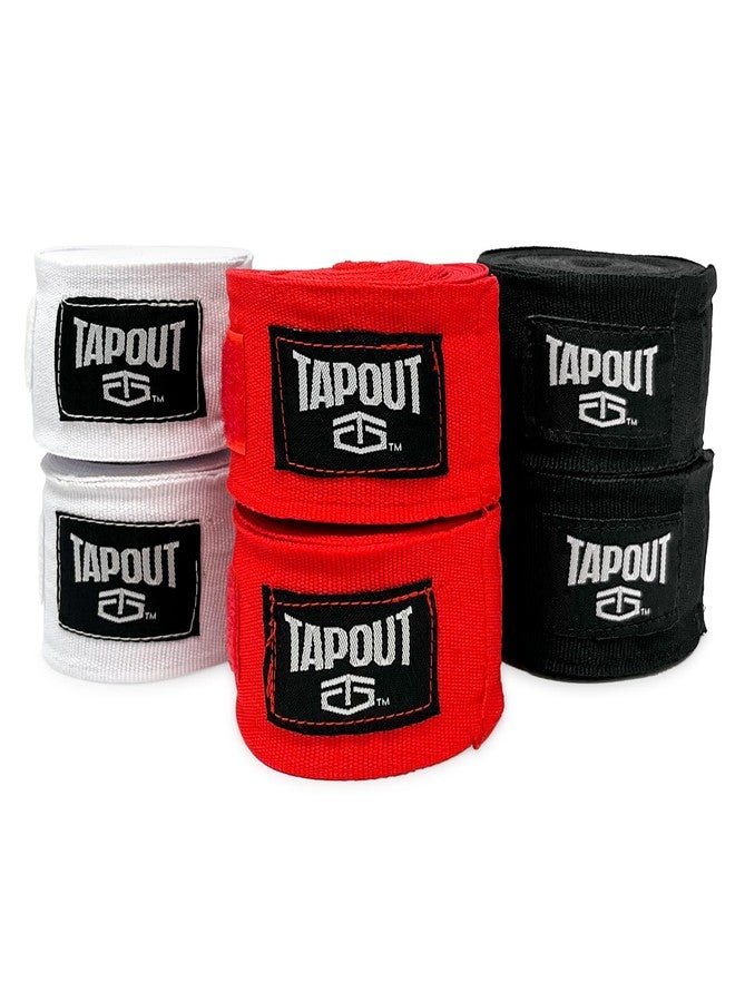 TAPOUT Multicolor Handwraps 6-Pack: (2) Black, (2) White, (2) Red - Image 2