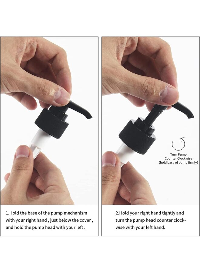 موزع صابون، موزع شامبو وبلسم بلاستيكي فارغ سعة 500 مل، موزع صابون استحمام قابل لإعادة التعبئة، زجاجة مضخة حاويات سائلة للمطبخ والحمام (أسود) - Image 3