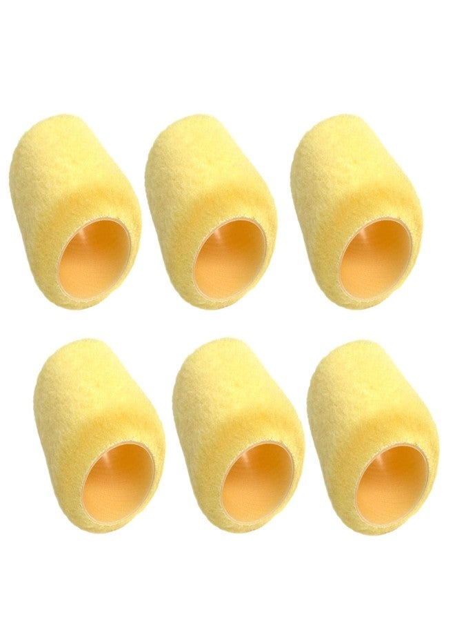 ALAZCO 6 Pcs 3-Inch ALAZCO 3/8 Nap Polyester Small Paint Roller Refill Covers NO SHED Premium for Indoor Outdoor Projects Painting Trims Cabinets Furniture Doors Walls Edges Corners - Image 1