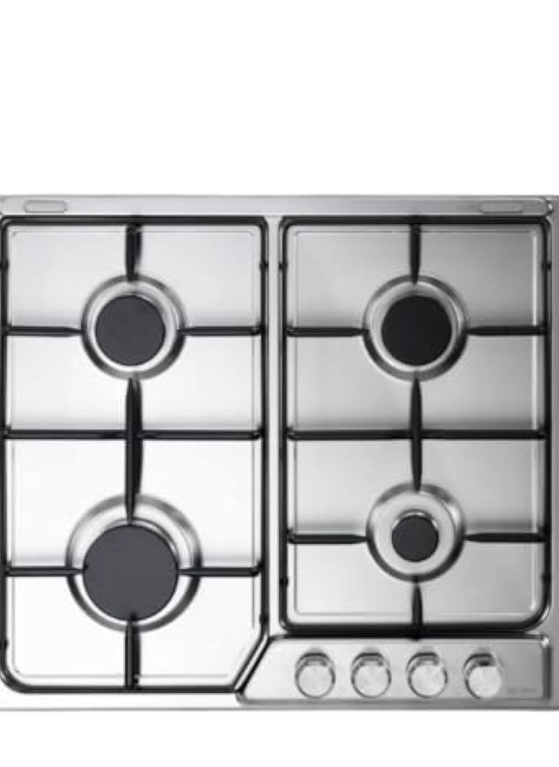 ELBA Built in Gas Hob 60 cm 4 burner Stainless steel full safety self ignition ENF60-444XD  - Image 1