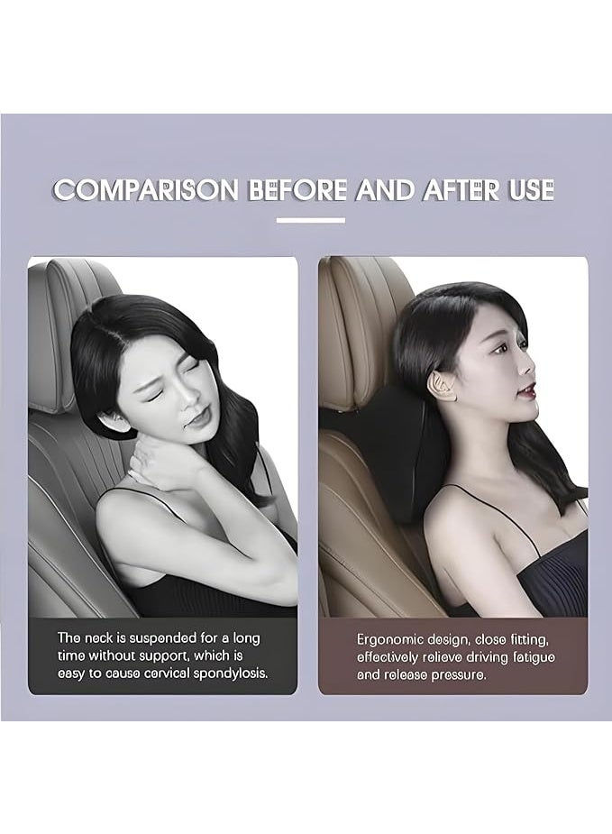 Memory Foam Car Neck Pillow, Ergonomic Neck Support Cushion for Car Seat, Office Chair, Travel - Neck Pain Relief - Image 3
