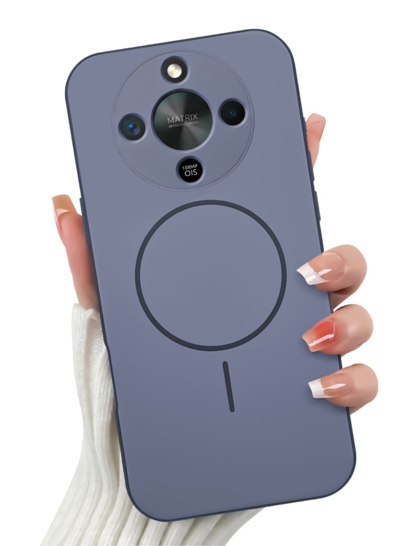 جراب حماية هجين من الأكريليك لهاتف Honor X9D - ظهر صلب شفاف مع حافة سيليكون وتصميم حلقة عصري - أزرق