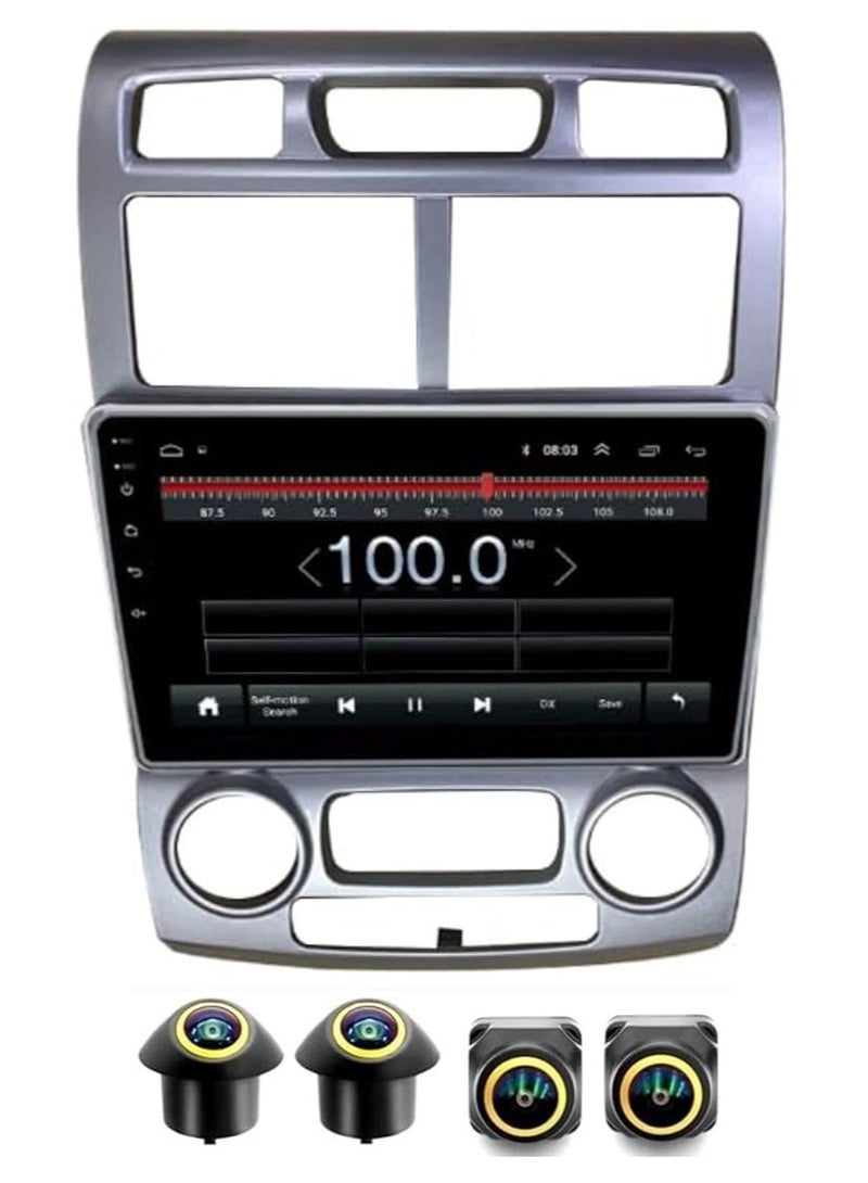 SHEZA STAR Android Car Stereo for KIA Sportage 2005-2010 4GB RAM 64GB ROM Support Carplay, M-Link Wi-Fi BT, Radio GPS, 10 Inch IPS.QLED, Fast interface, Touch Screen with 360D Camera Included - Image 1