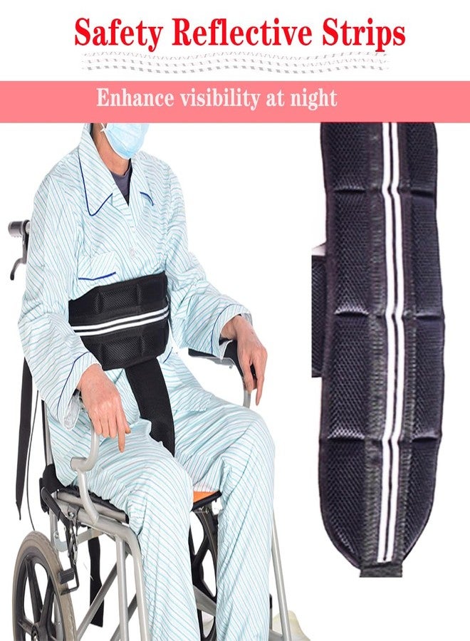 AUSTYLCO Wheelchair Safety Belt,Anti-Slip Wheelchair Seat Belt with Adjustable Secure Buckle,Wheelchair Harness for Seniors Elderly,Patients Black - Image 5