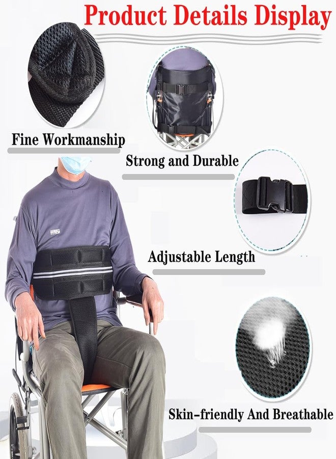 AUSTYLCO Wheelchair Safety Belt,Anti-Slip Wheelchair Seat Belt with Adjustable Secure Buckle,Wheelchair Harness for Seniors Elderly,Patients Black - Image 2