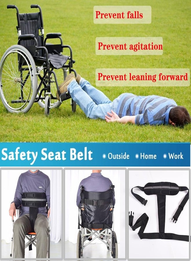 AUSTYLCO Wheelchair Safety Belt,Anti-Slip Wheelchair Seat Belt with Adjustable Secure Buckle,Wheelchair Harness for Seniors Elderly,Patients Black - Image 4
