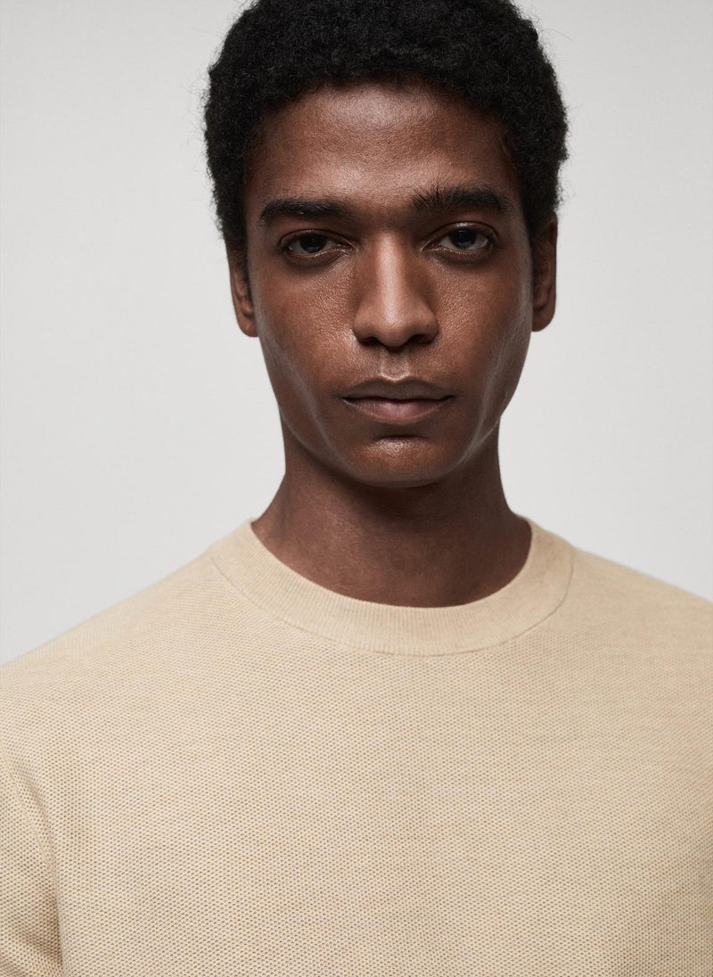Mango Man Ribbed Knitted Long-Sleeved T-Shirt - Image 4